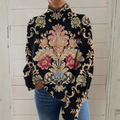 Olivia - Vintage floral knit turtleneck jumper