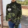 Lily - Vintage botanical floral knit sweater