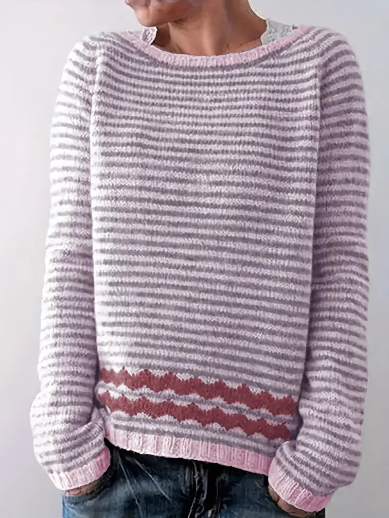 Lillian - Casual sweater with subtle stripes