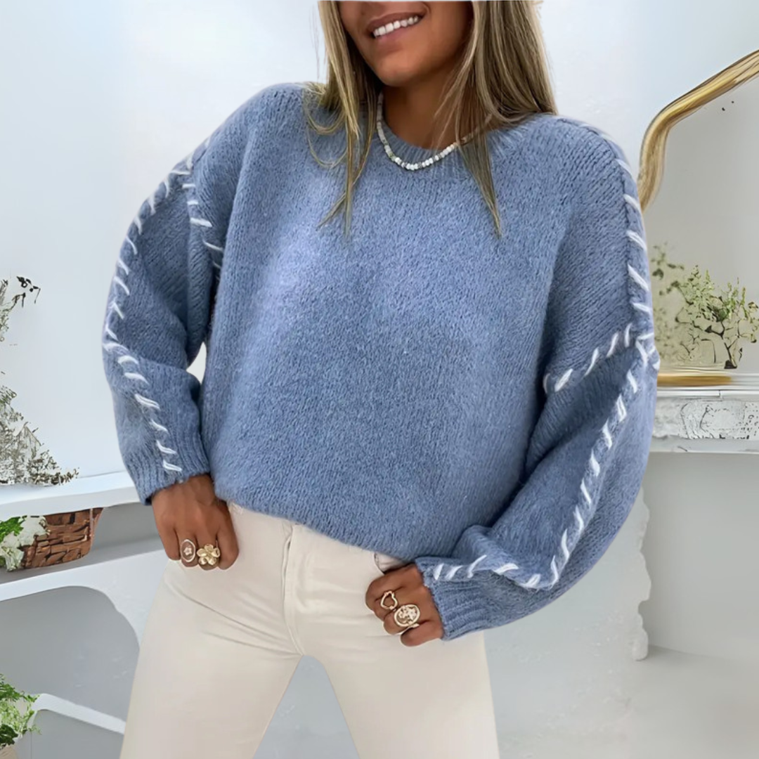 Madeline - Comfy Long Sleeve Round Neck Sweater