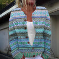 Lotte - Blue cardigan with print