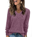 Eva - Women V Neck Oversized Lightweight Knit Sweater